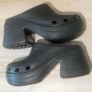 New Without Tags Crocs Unisex-Adult Siren Black Platform Clogs Size 11 Women